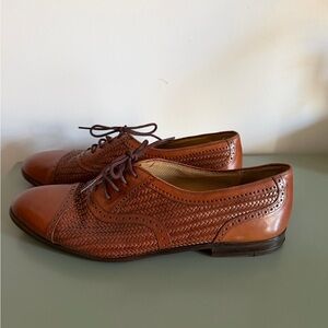 Mezlan Brown Woven Leather Men's Oxfords